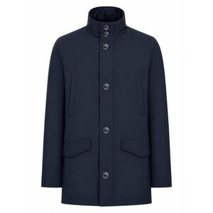 Herno Men Technical Fabric Coat With High Collar And Buttons